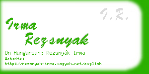 irma rezsnyak business card